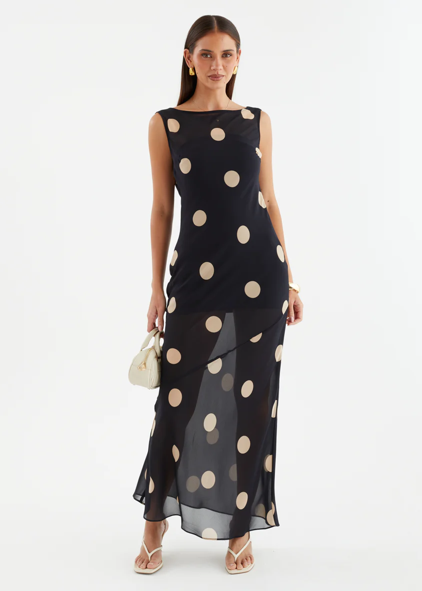 Addilyn Maxi Dress - Black Polka - Image 5