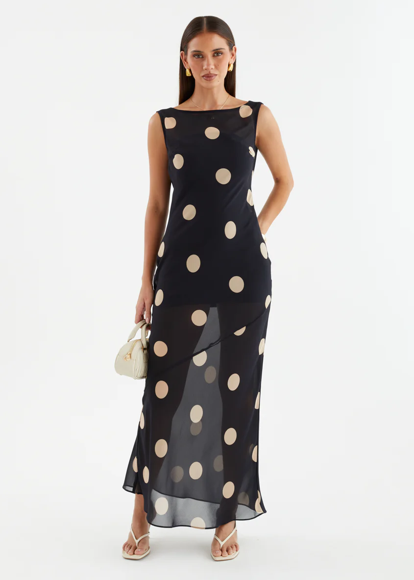 Addilyn Maxi Dress - Black Polka - Image 6