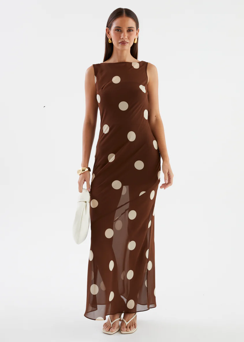 Addilyn Maxi Dress - Tan Polka - Image 5