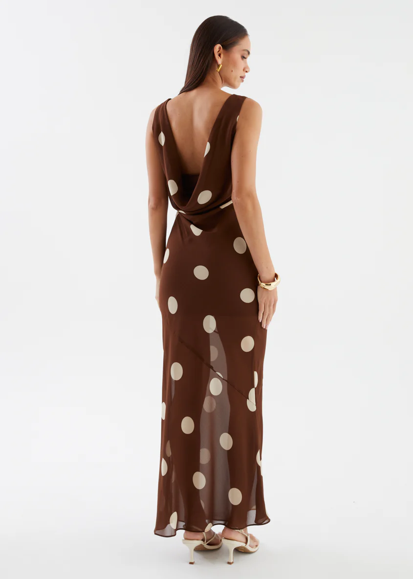 Addilyn Maxi Dress - Tan Polka - Image 7