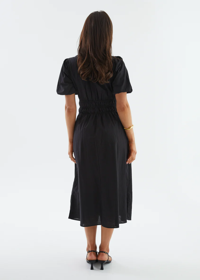 Adrienne Midi Dress - Black - Image 6