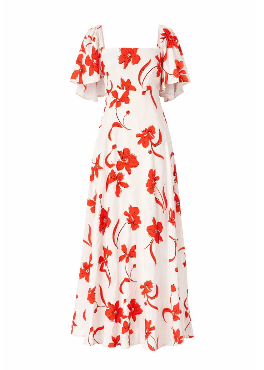 Ailea Maxi Dress - Red Flowers - Image 2