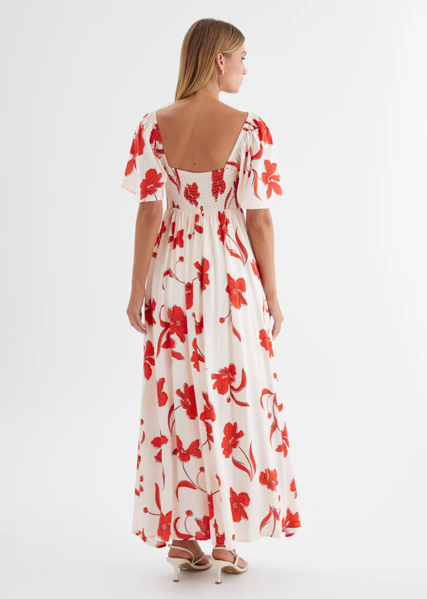 Ailea Maxi Dress - Red Flowers - Image 8