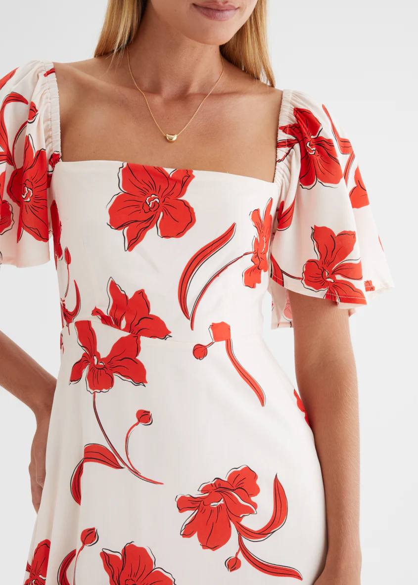 Ailea Maxi Dress - Red Flowers - Image 9