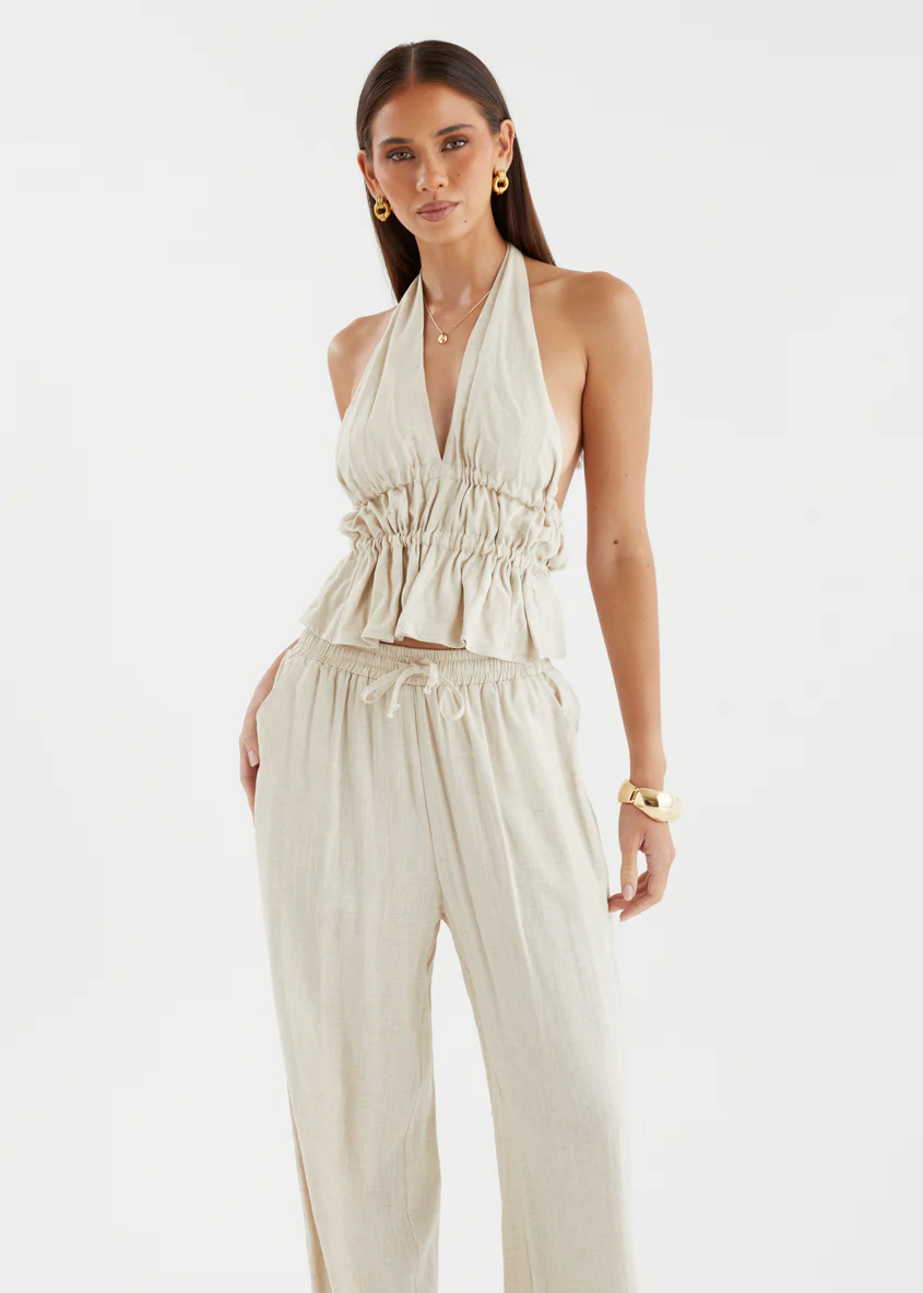 Akira Halter Top - Beige - Image 6