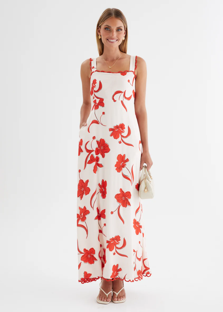 Alarica Maxi Dress - Red Flowers - Image 5