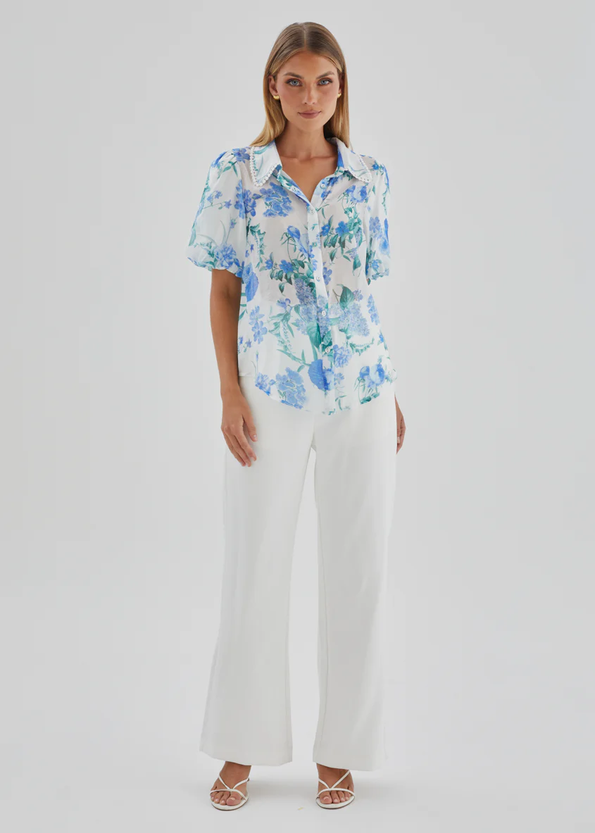 Aldiana Blouse - Blue Garden - Image 9