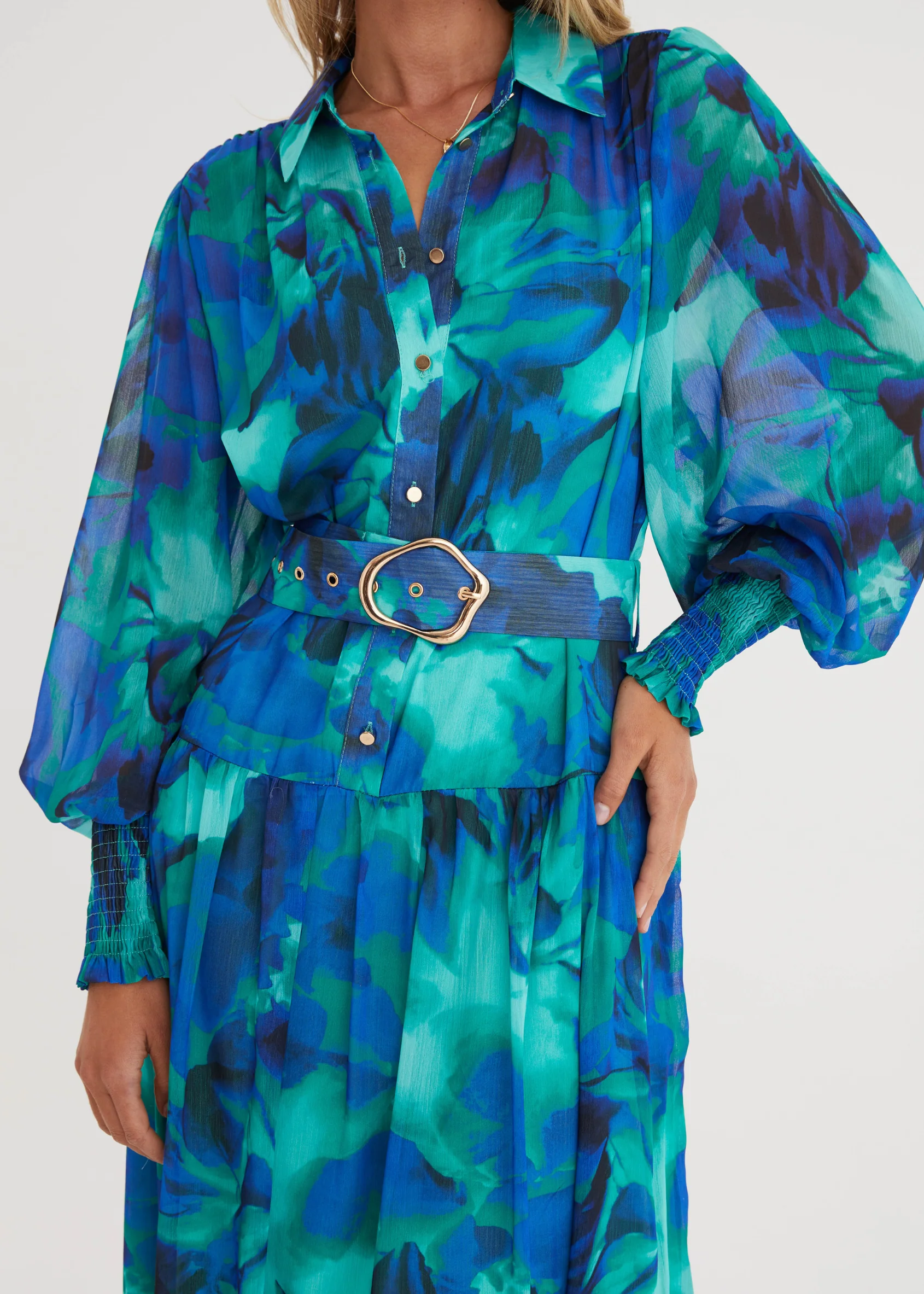Aleera Midi Dress - Blue Floral - Image 14