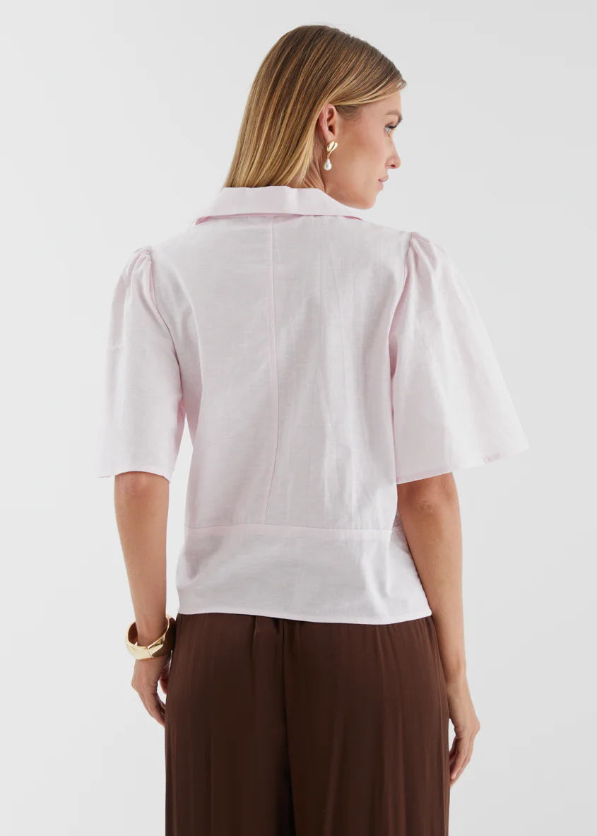 Alennia Wrap Shirt - Light Pink - Image 7