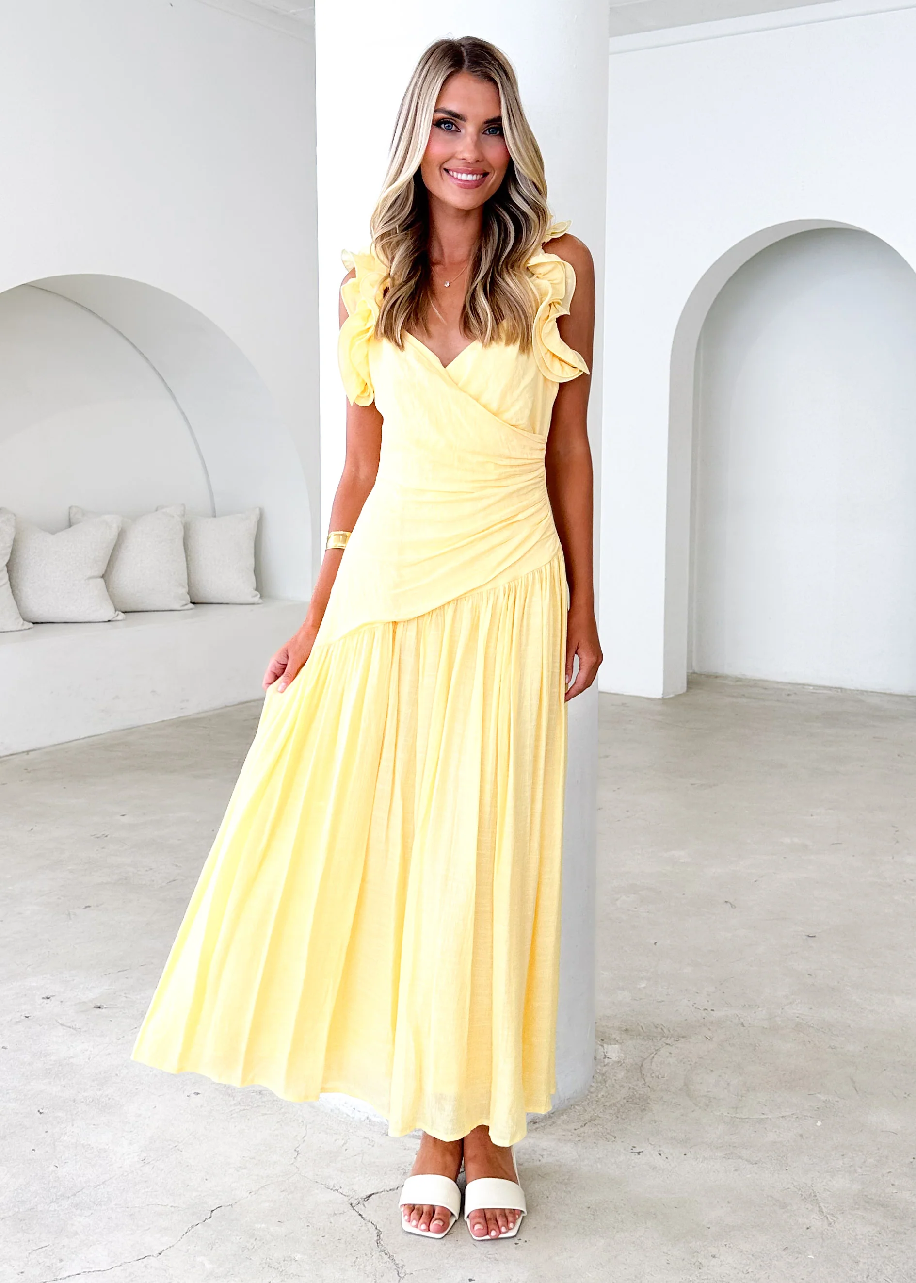 Allara Maxi Dress - Lemon - Image 4
