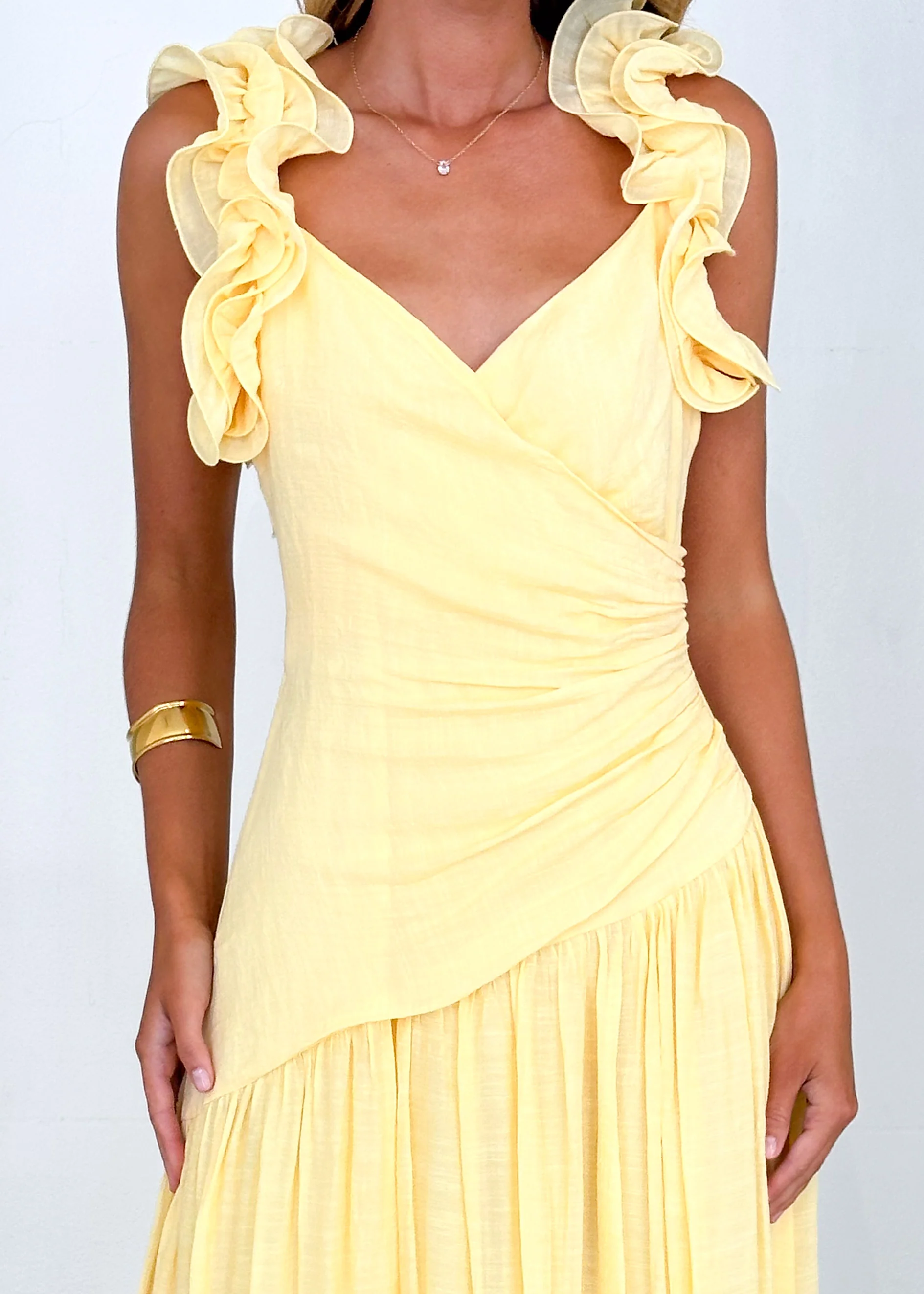 Allara Maxi Dress - Lemon - Image 8