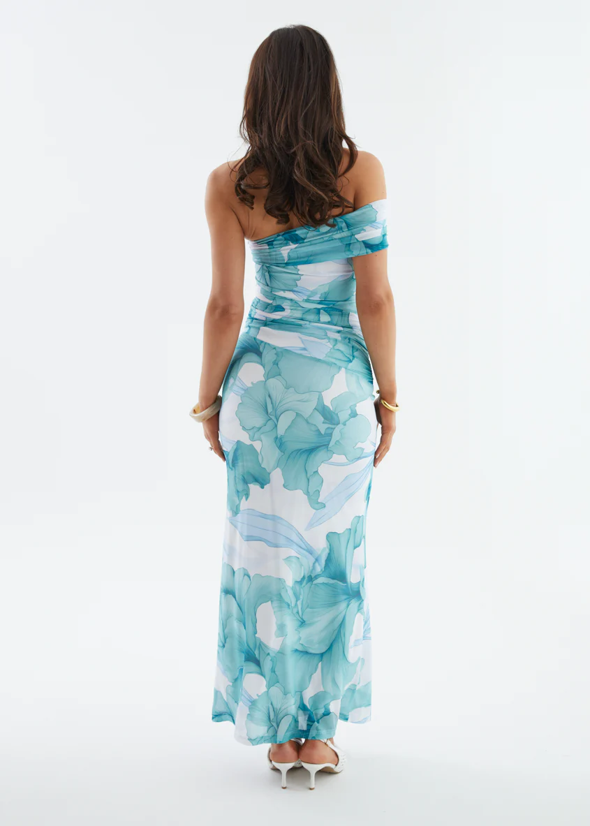 Allina Mesh Maxi Dress - Aquamarine Petal - Image 6