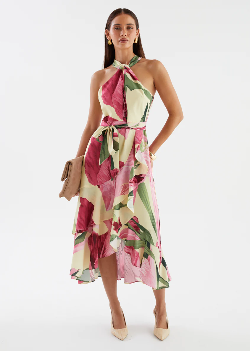 Amaris Halter Midi Dress - Lemon Lily - Image 5