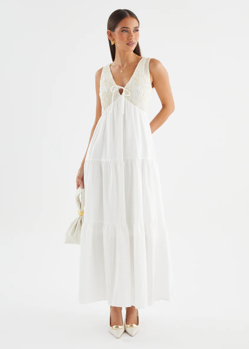 Amberley Maxi Dress - Off White - Image 4