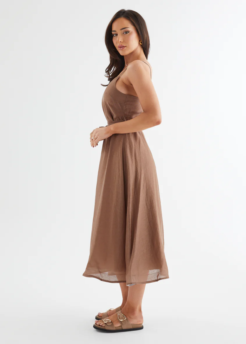 Andrea Midi Dress - Chocolate - Image 4