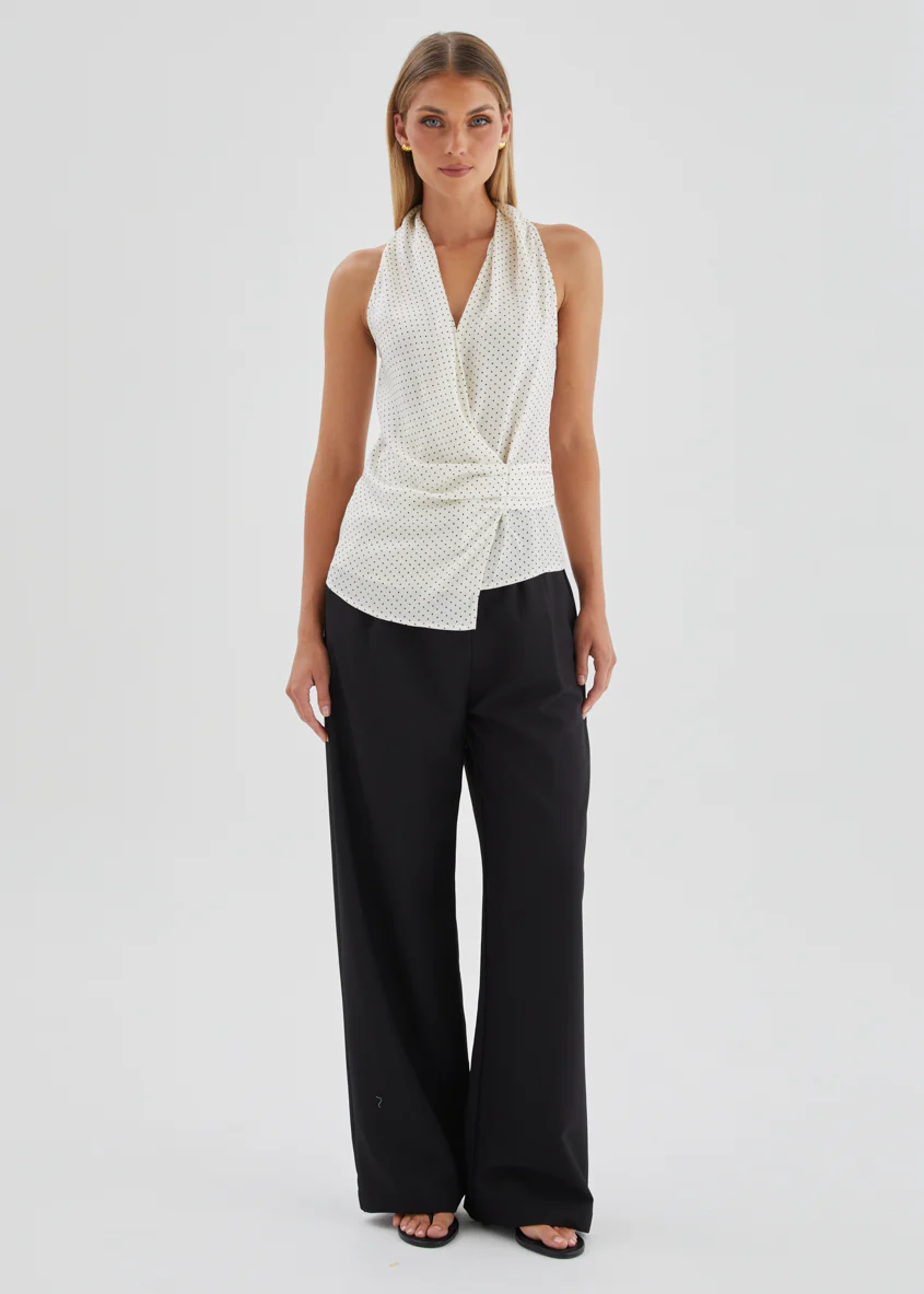 Angela Top - White Polka Dot - Image 2