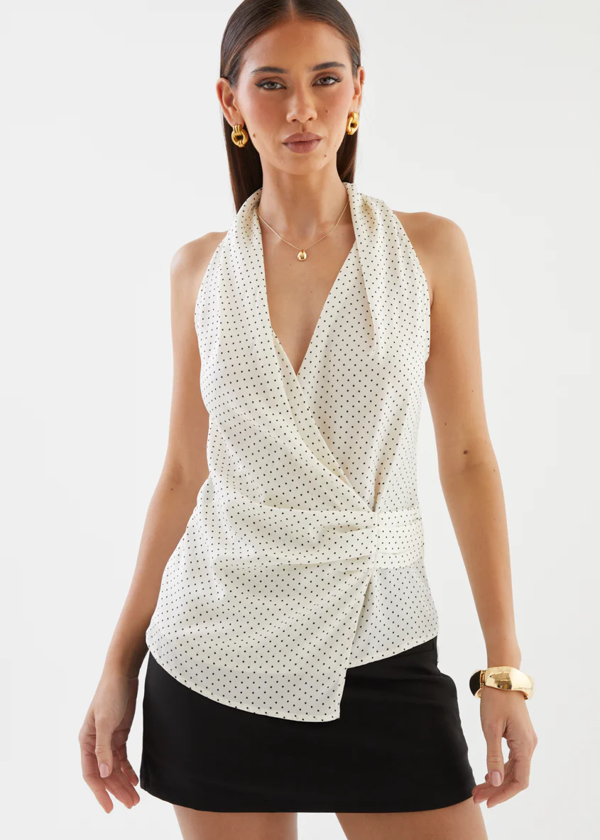 Angela Top - White Polka Dot - Image 5