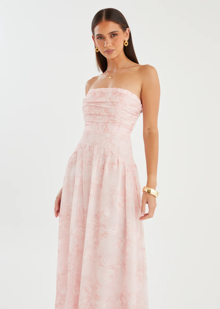 Anneli Strapless Maxi Dress - Blush - Image 3