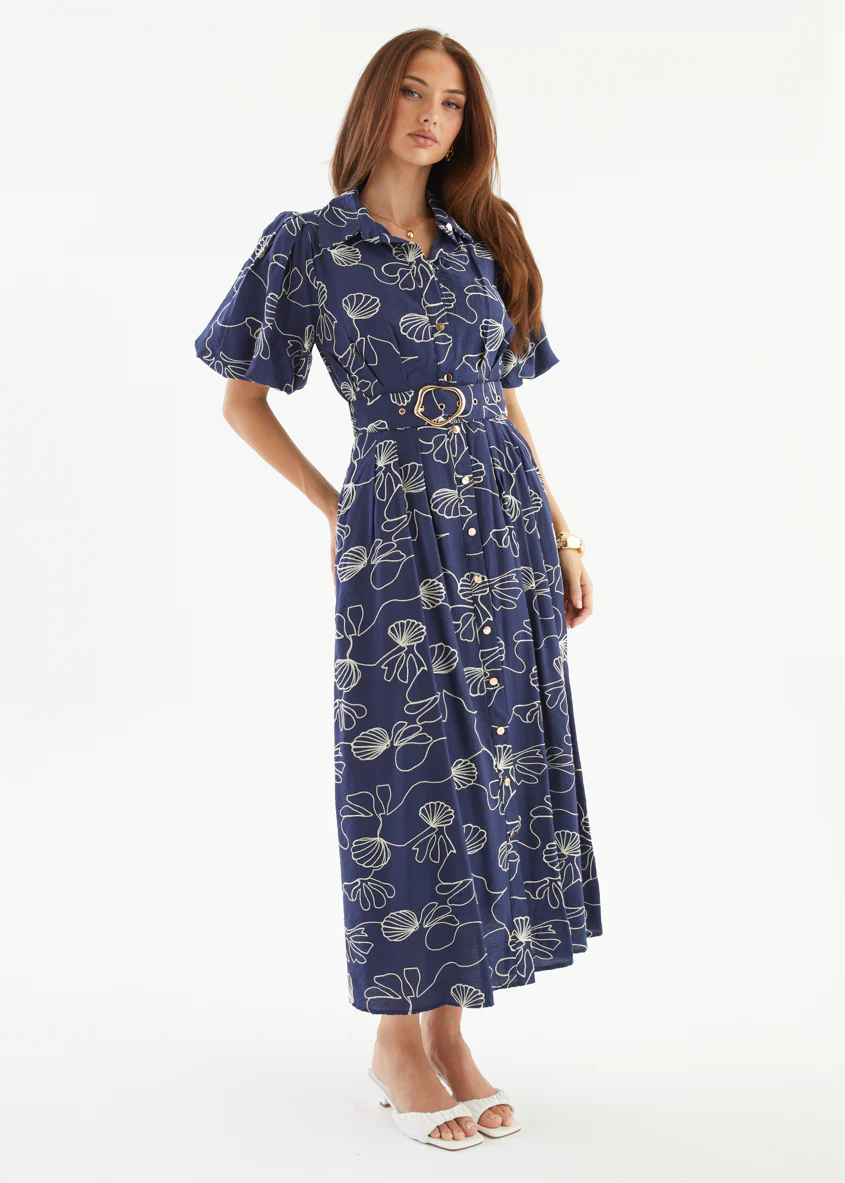 Antonina Maxi Dress - Navy Abstract - Image 8