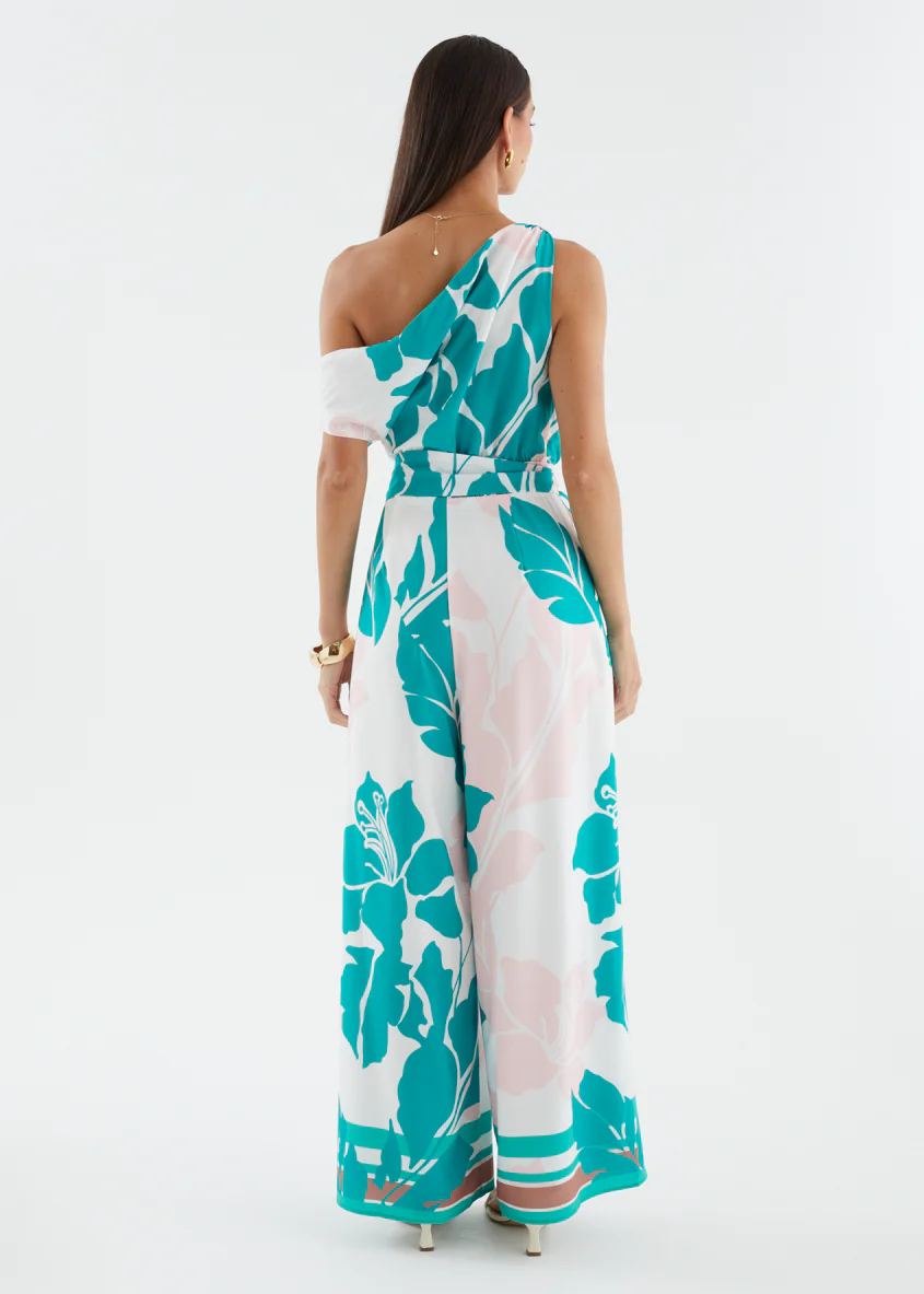 Ara Drop Shoulder Pantsuit - Jade Floral - Image 9