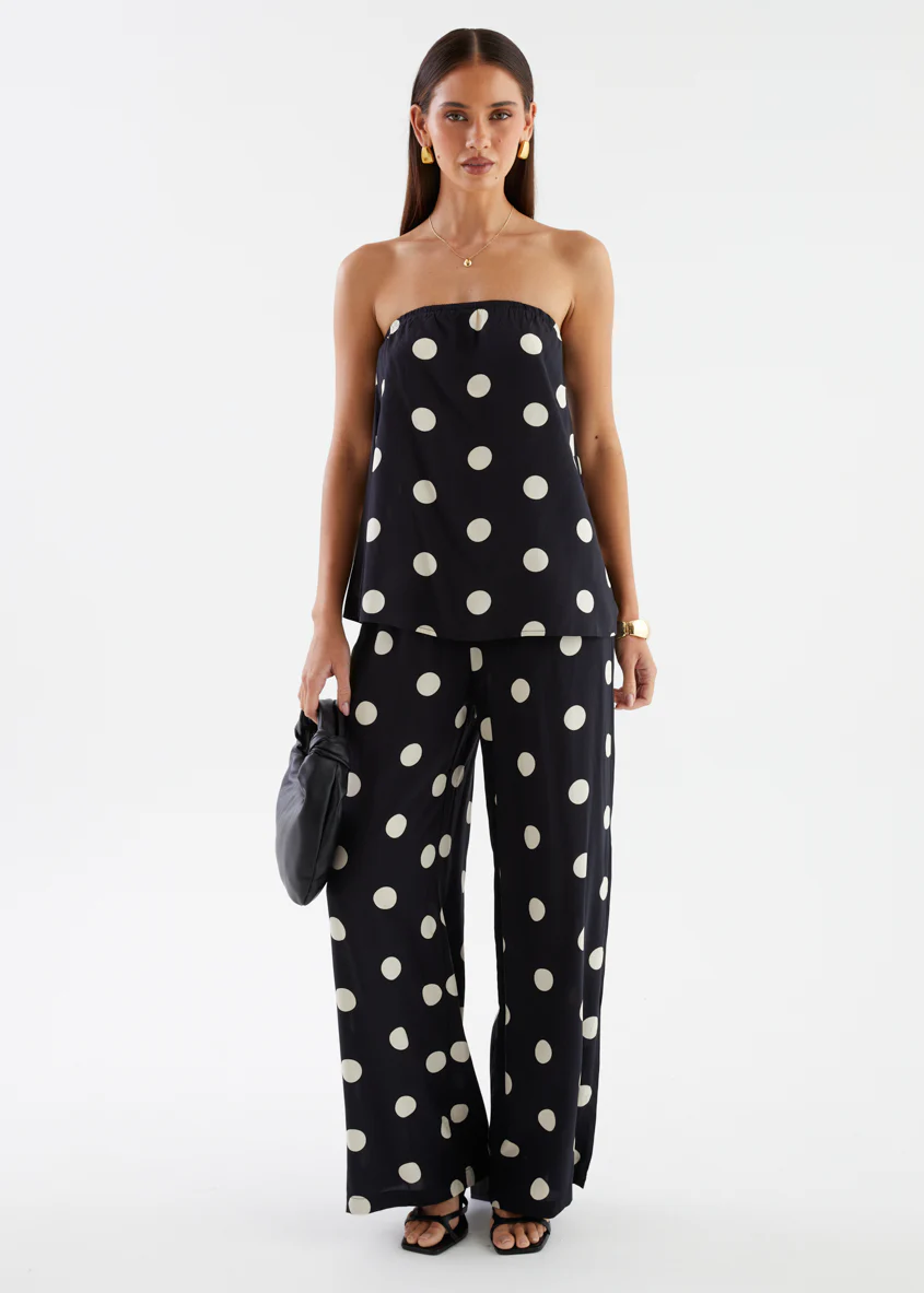 Artie Strapless Top - Black Polka Dot - Image 4