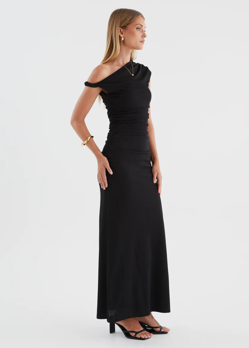 Atlantis Midi Dress - Black - Image 6