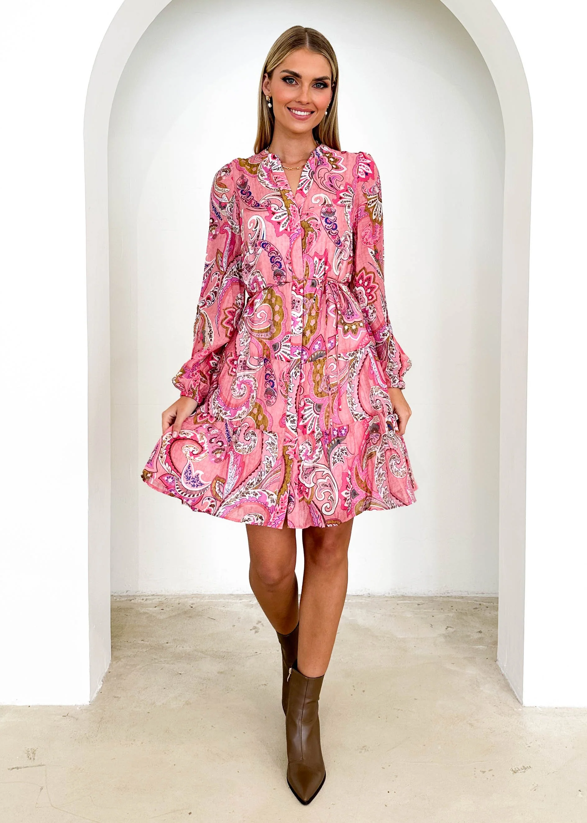 Awsonna Dress - Pink Paisley - Image 4
