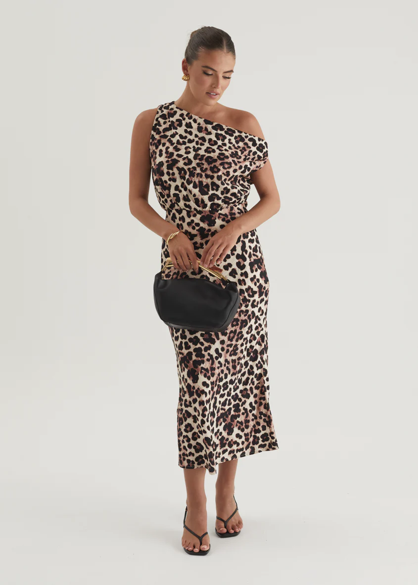 Banksy One Shoulder Maxi Dress - Leopard - Image 15