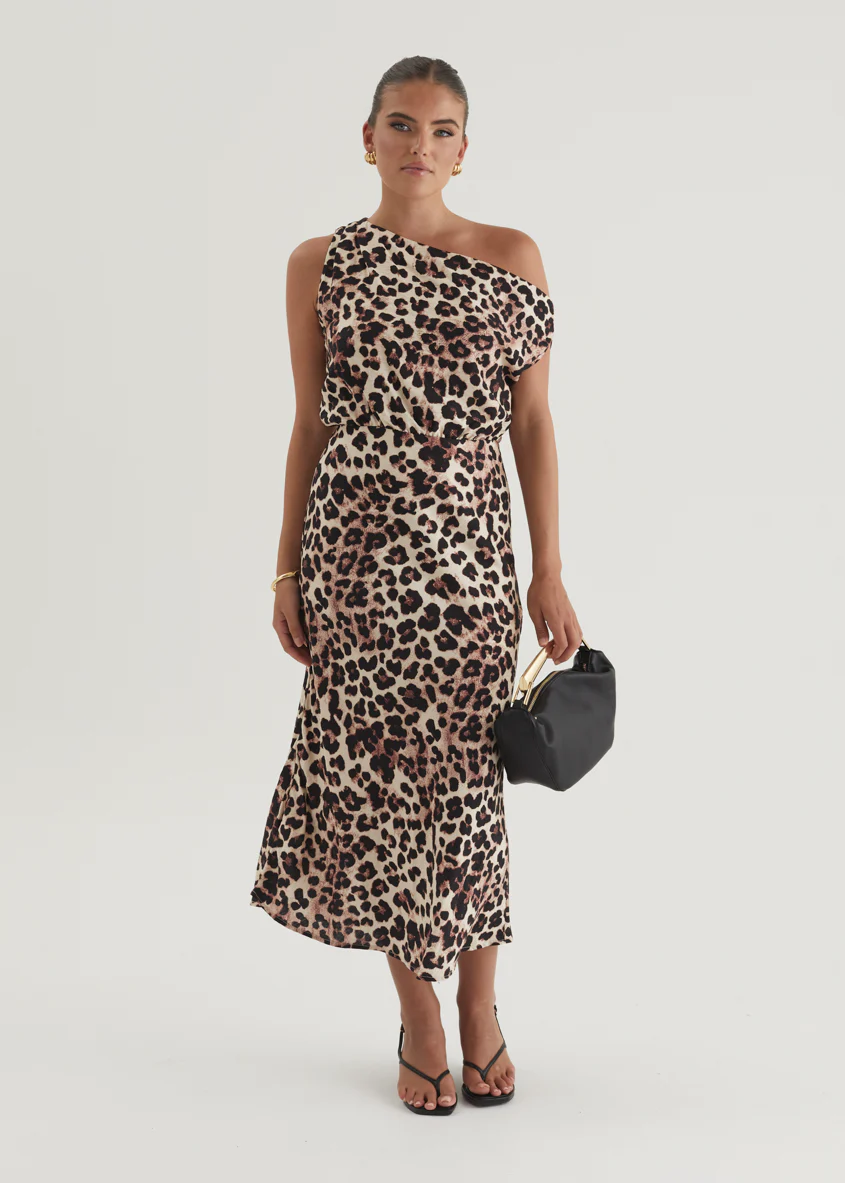 Banksy One Shoulder Maxi Dress - Leopard - Image 16