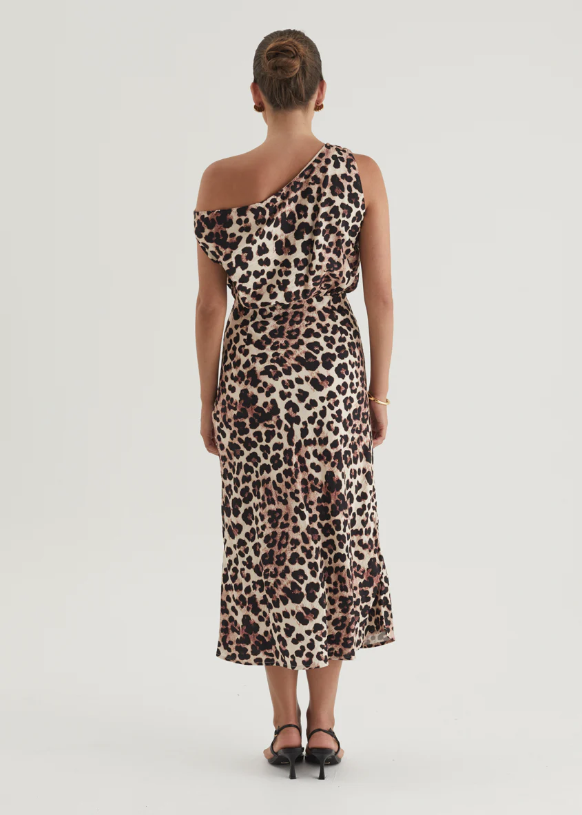 Banksy One Shoulder Maxi Dress - Leopard - Image 18
