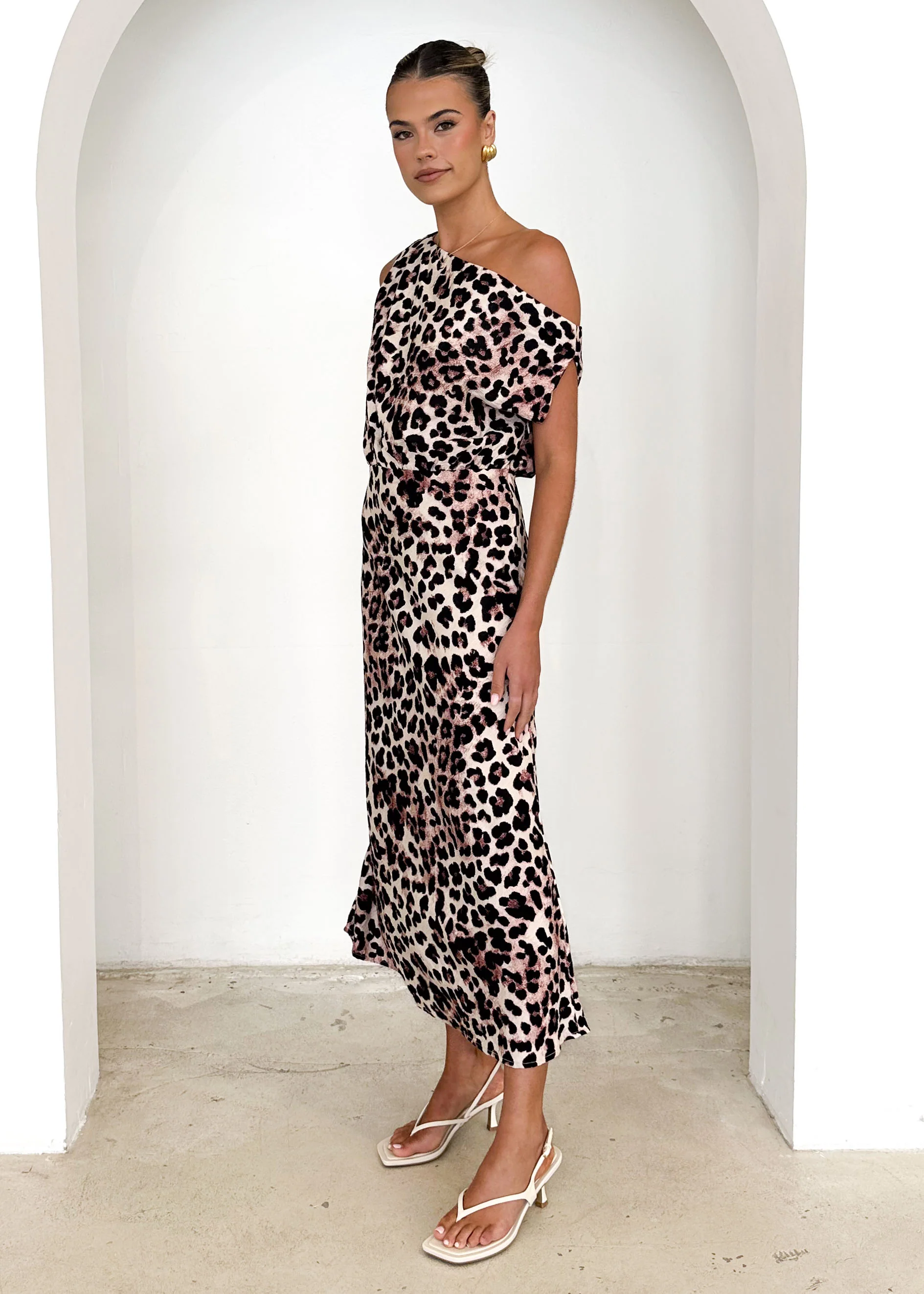 Banksy One Shoulder Maxi Dress - Leopard - Image 22