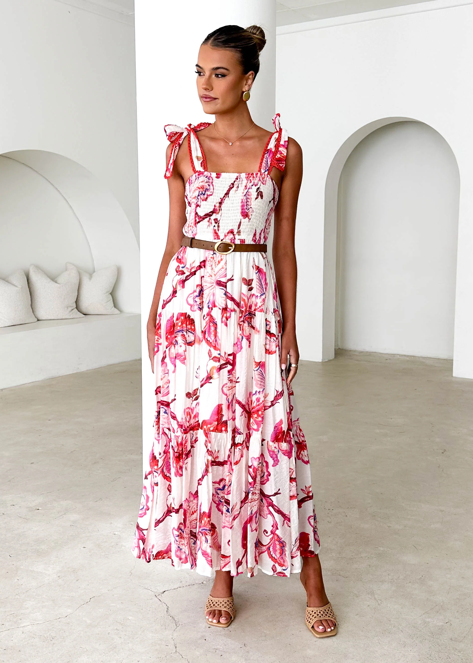 Beatrice Maxi Dress - Red Floral - Image 3