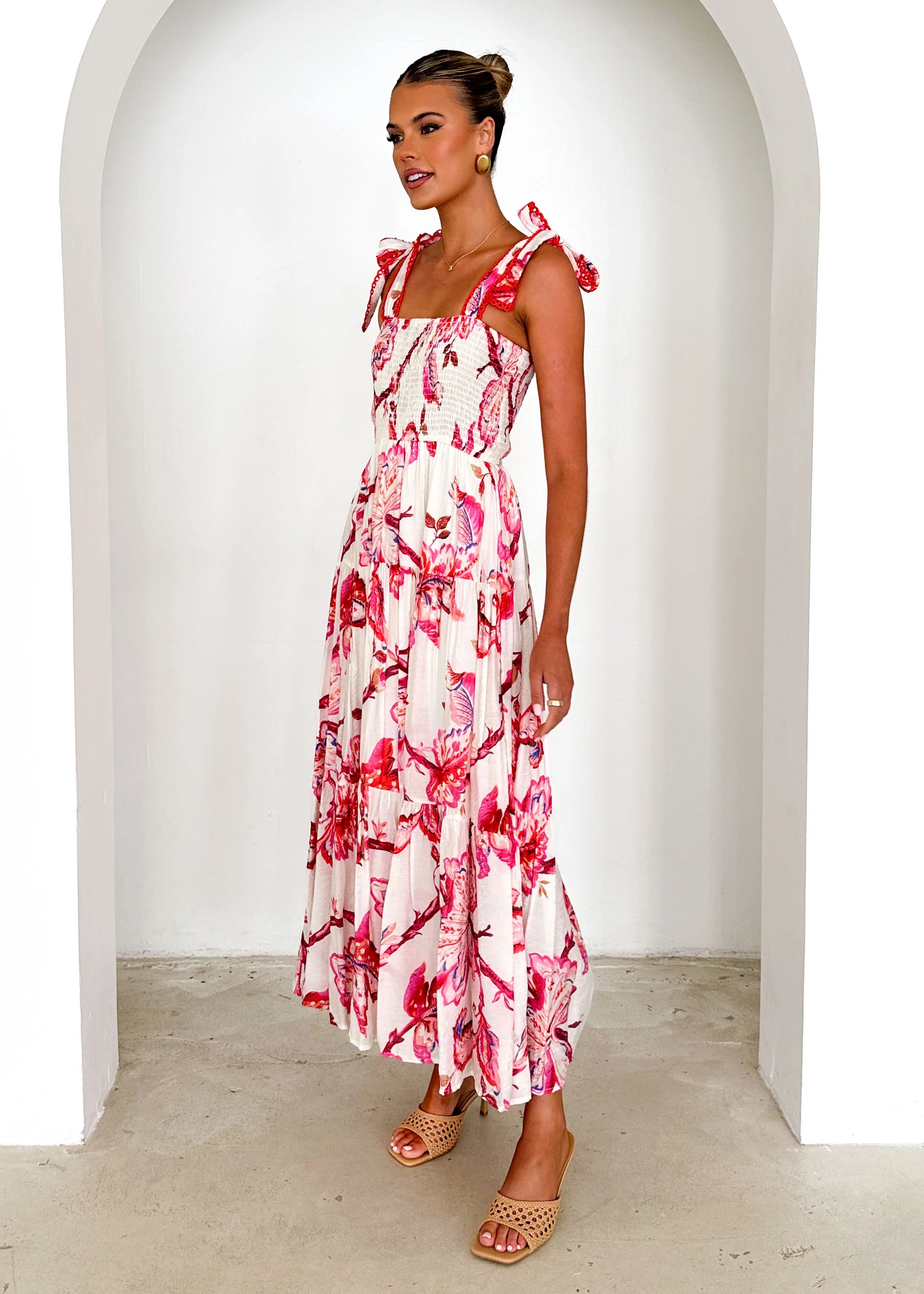Beatrice Maxi Dress - Red Floral - Image 6