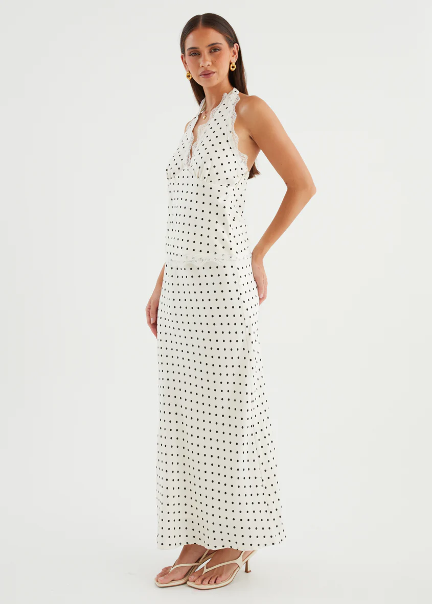 Berlina Maxi Skirt - White Polka Dot - Image 10