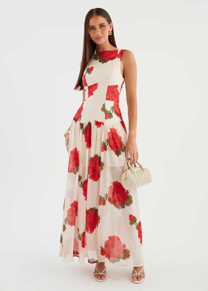 Bessie Maxi Dress - Beige Roses - Image 5