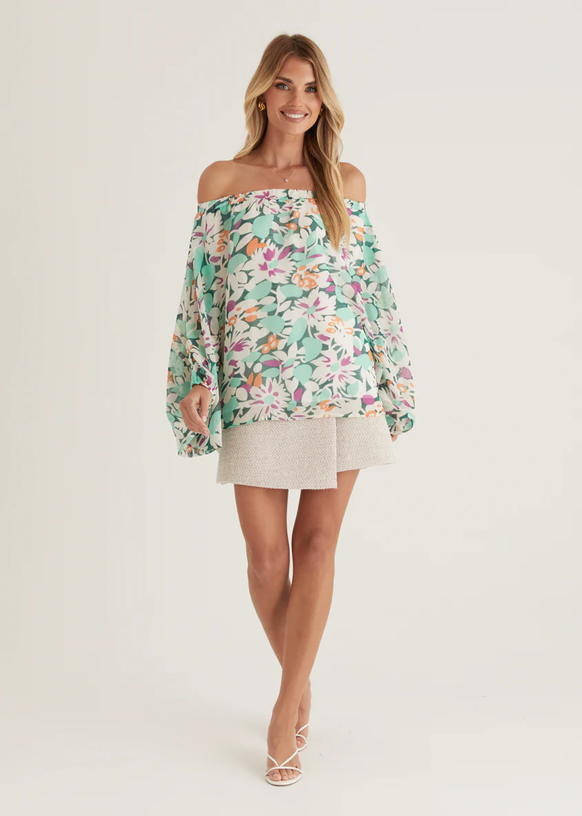 Bexley Off Shoulder Top - Rio Green - Image 11