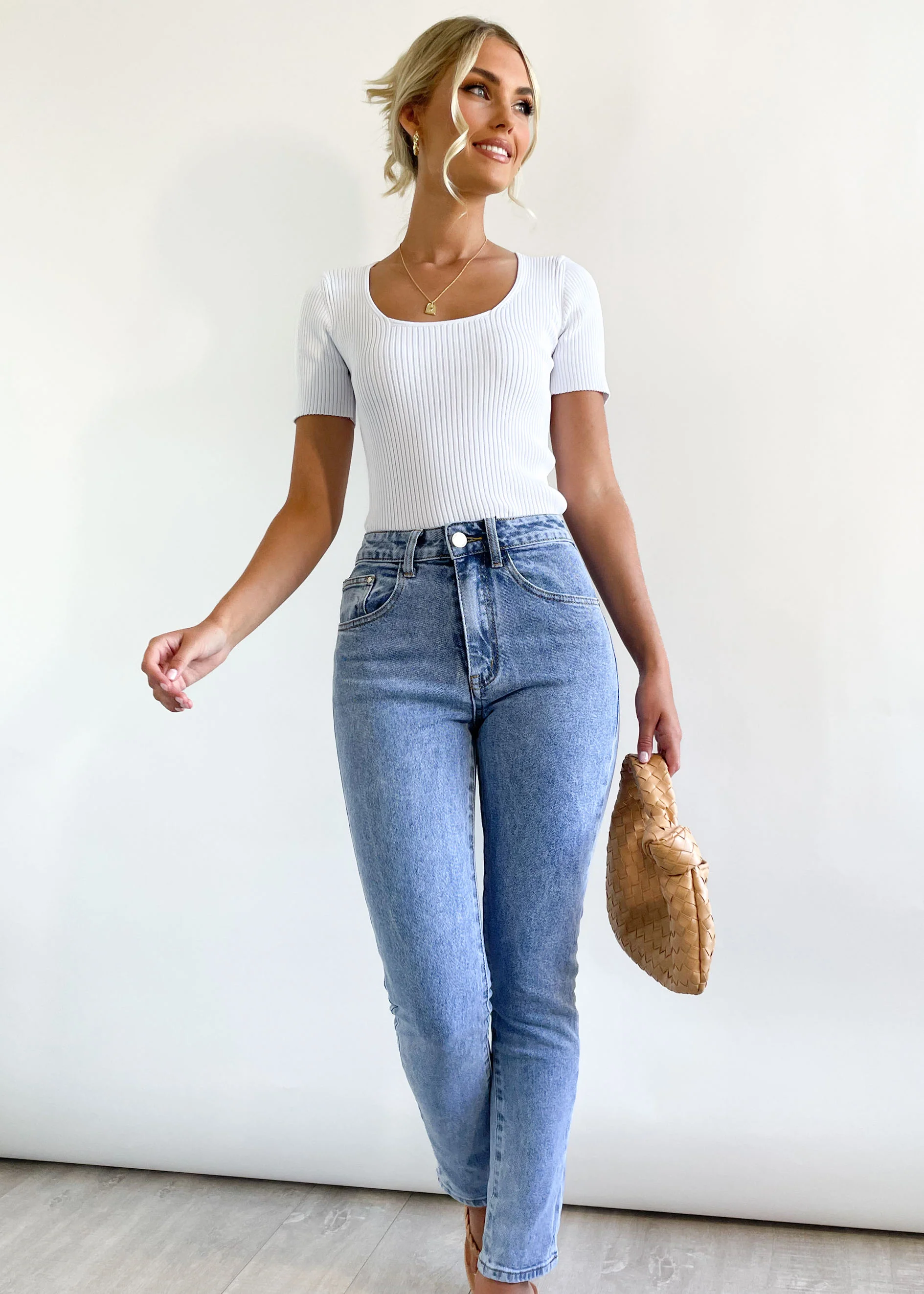 Blaire Mom Jeans - Mid Blue - Image 12
