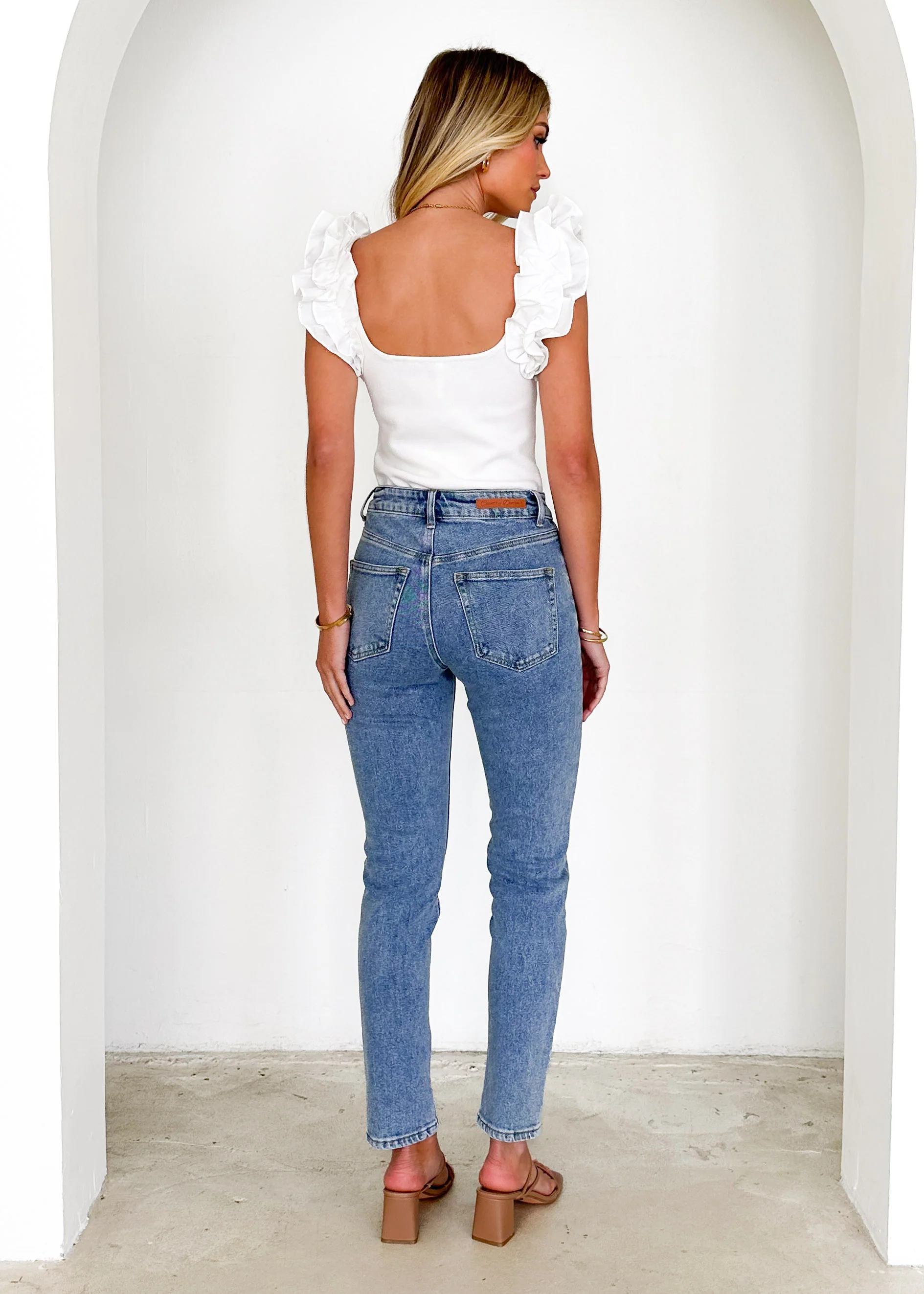Blaire Mom Jeans - Mid Blue - Image 4