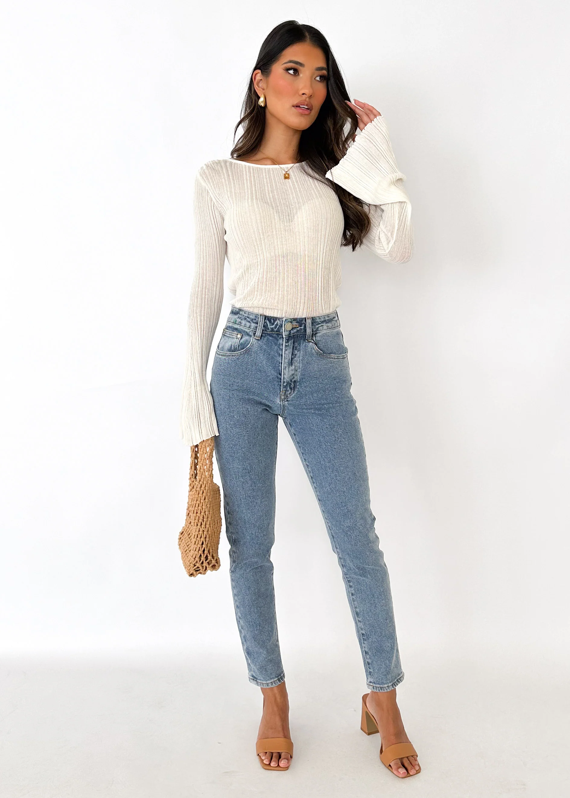 Blaire Mom Jeans - Mid Blue - Image 7