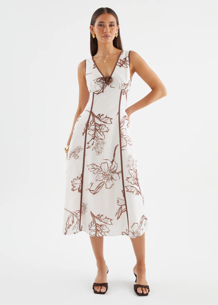Blakie Midi Dress - Chocolate Bloom - Image 5
