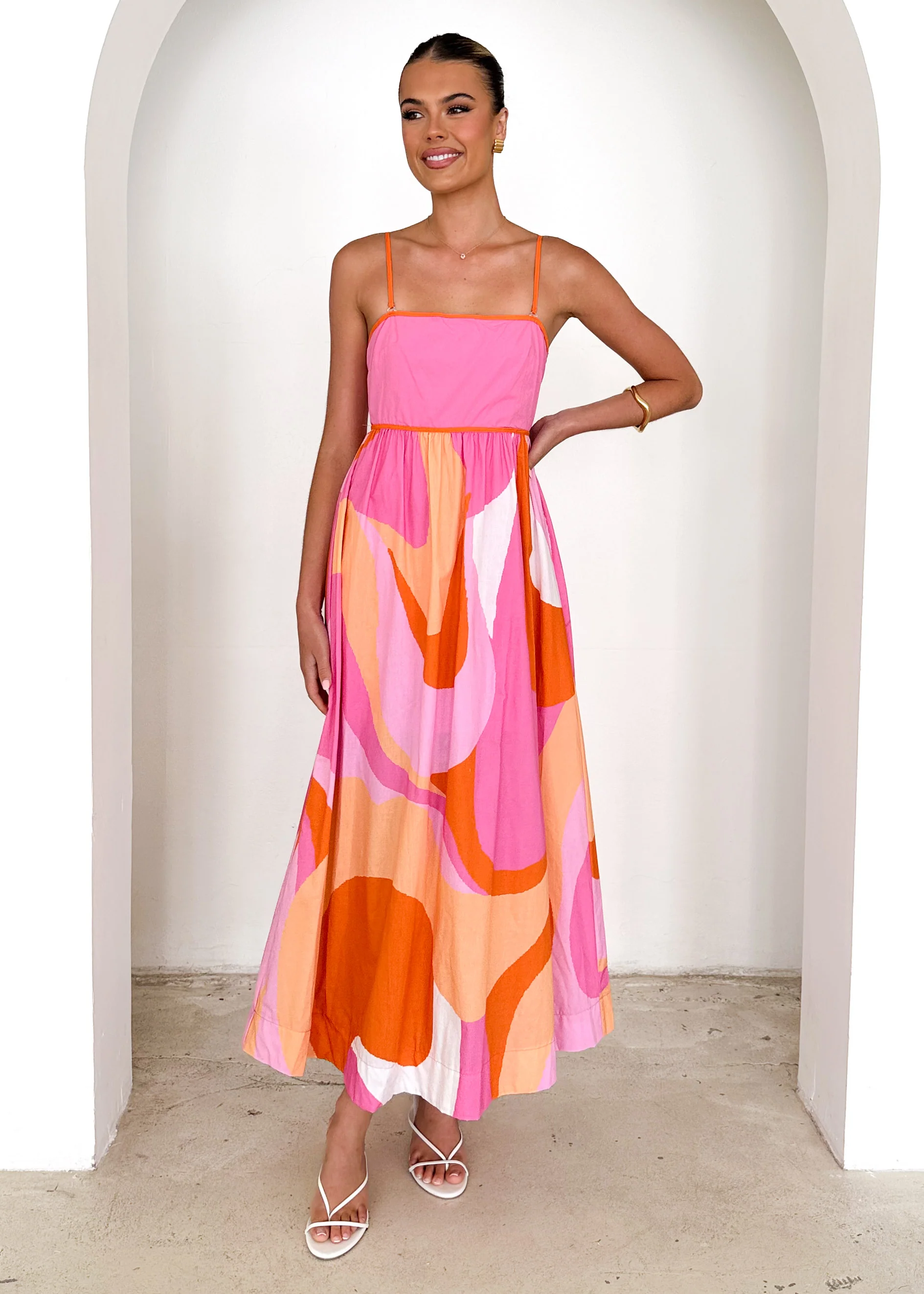 Bridget Maxi Dress - Pink Swirl - Image 3
