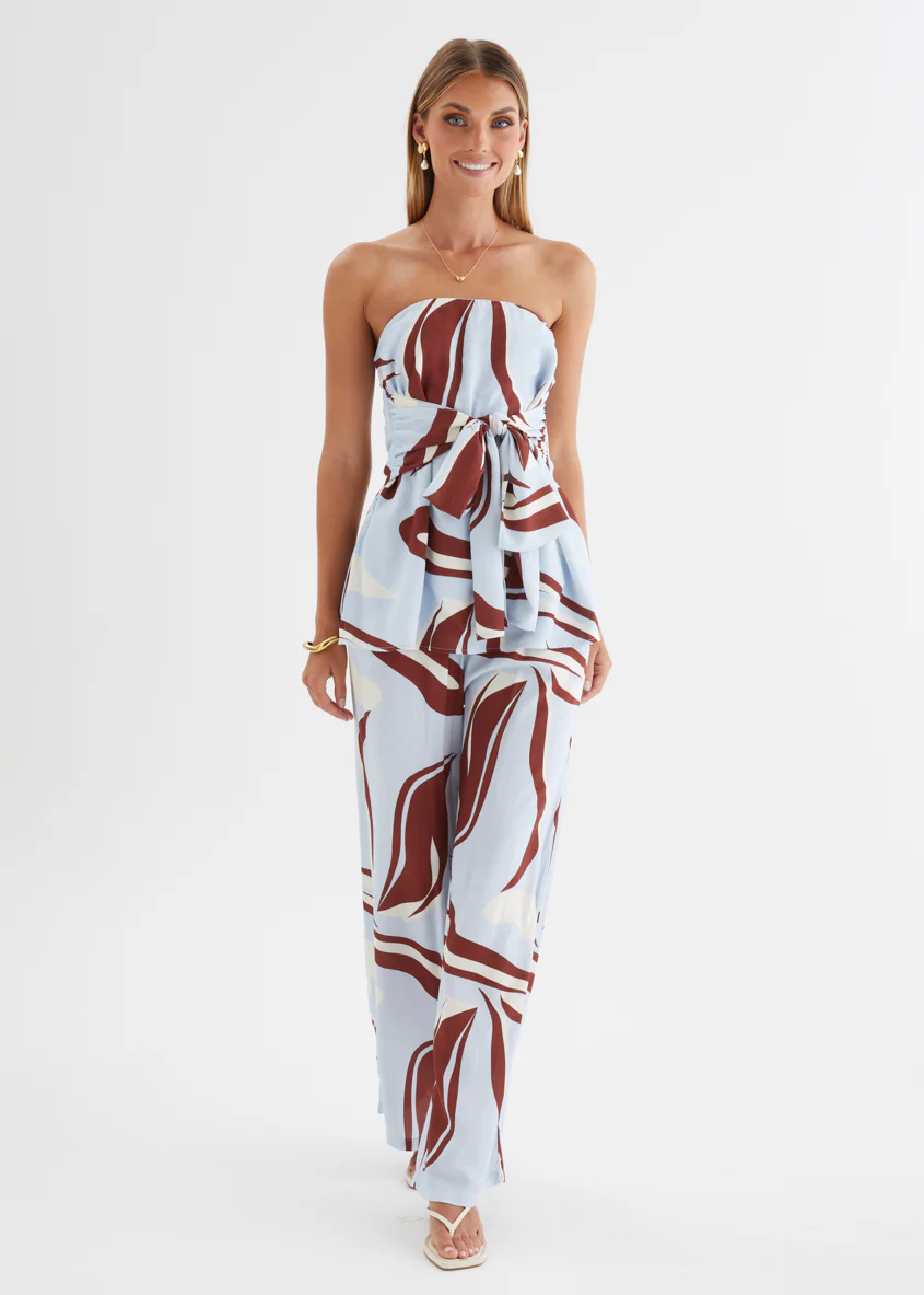 Calia Strapless Top - Blue Abstract - Image 6