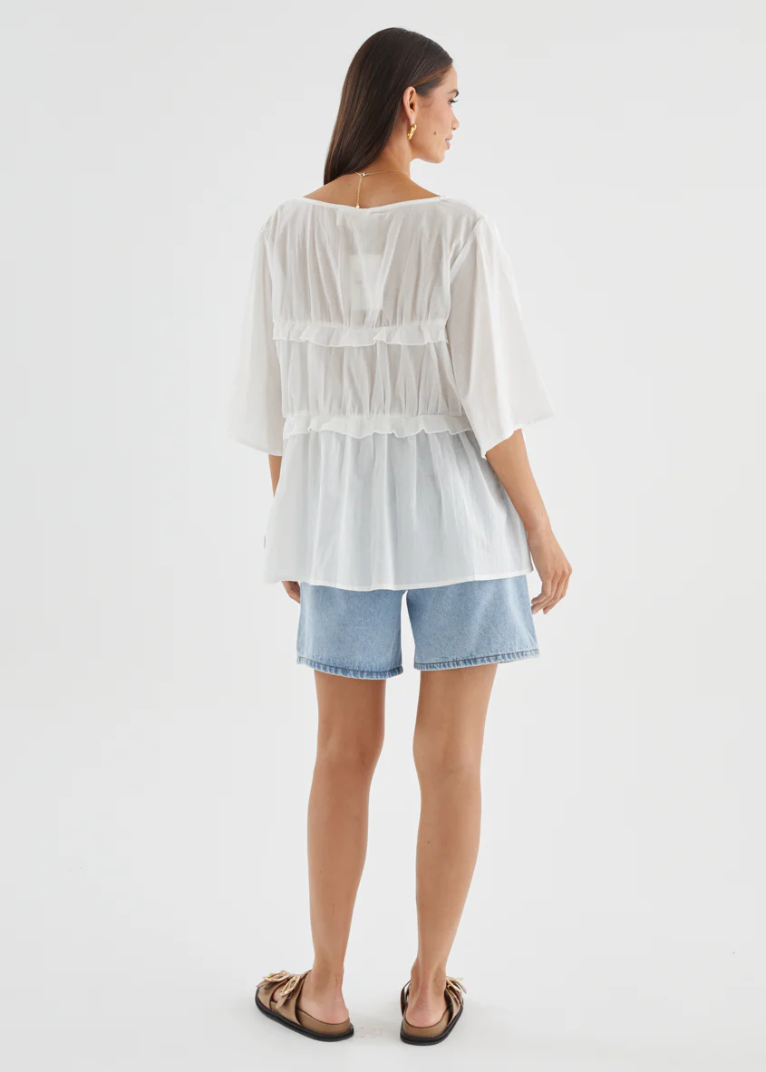 Calley Denim Shorts - Light Blue - Image 8