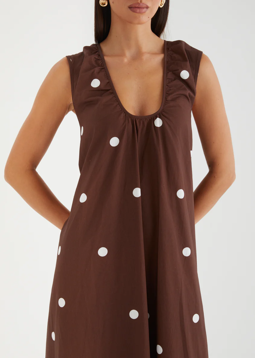 Casandra Maxi Dress - Chocolate Polka - Image 7