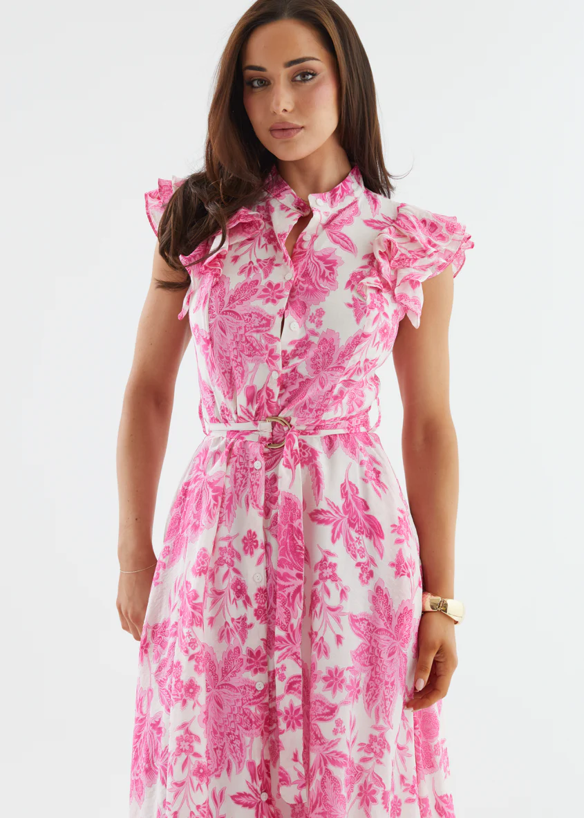 Cassia Midi Dress - Pink Bloom - Image 8