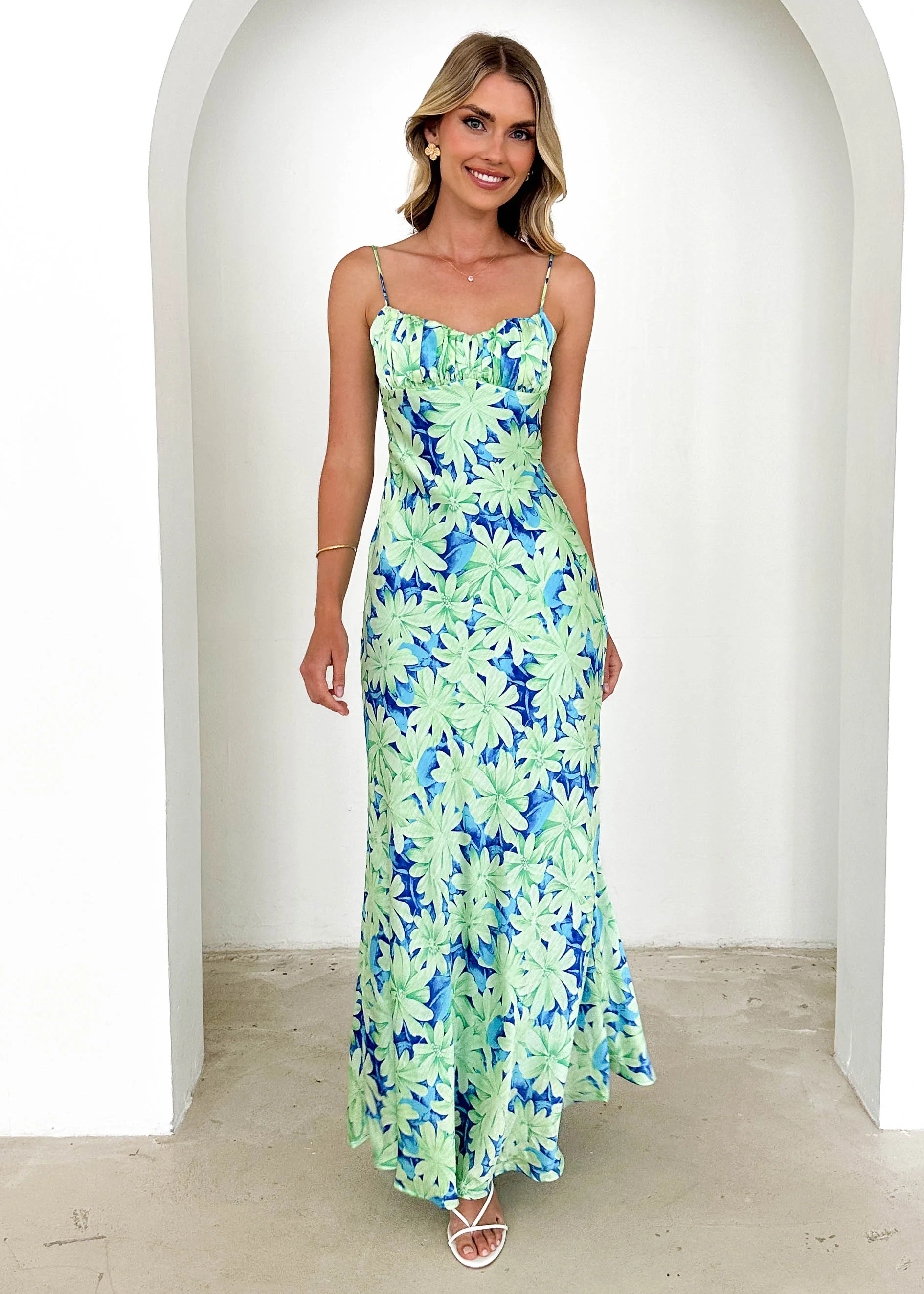 Cavalo Maxi Dress - Lime Flowers - Image 5