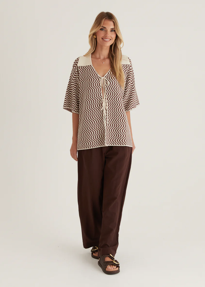 Charley Knit Top - Brown Swirl - Image 4