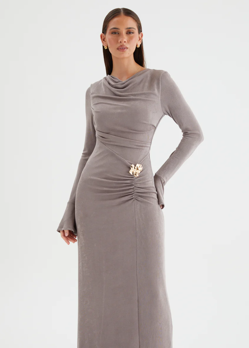Clarrisa Maxi Dress - Mauve Taupe - Image 3