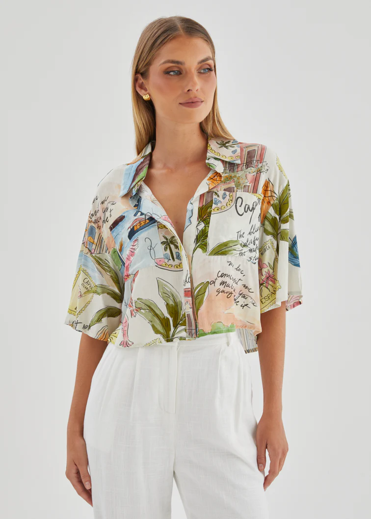 Cueva Cropped Shirt - Capri