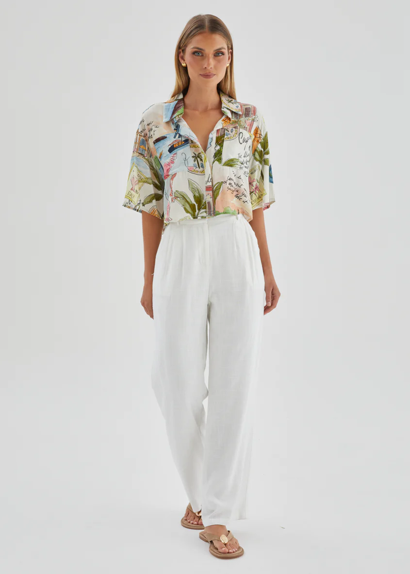 Cueva Cropped Shirt - Capri - Image 4